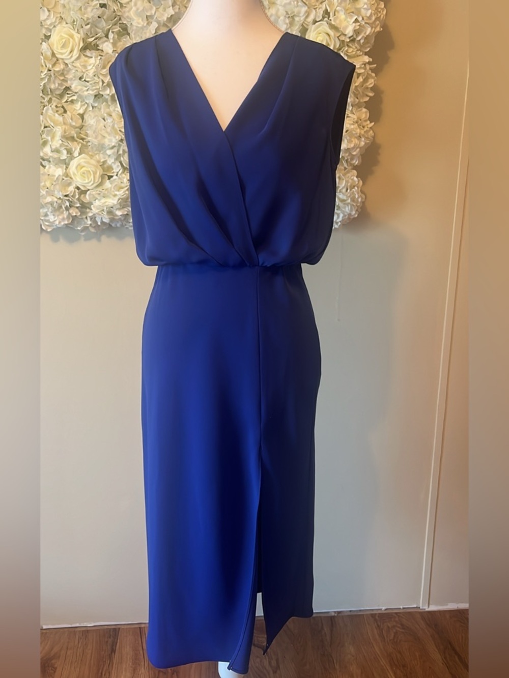 Amanda Uprichard Cobalt Blue Sleeveless Midi Dress